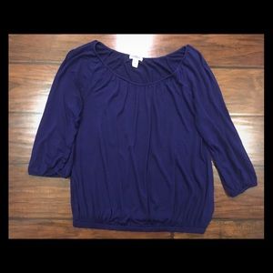 Express 3/4 sleeve cotton shirt size small indigo